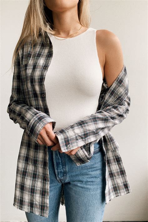 oversized flannel outfits.